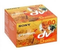 Sony 5DVM60PR MiniDV Premium Tape 5-pack + 1 Cleaner  (5DVM60PR-CLN)
